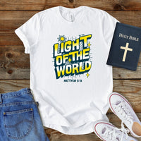 a t - shirt with the words light of the world on it