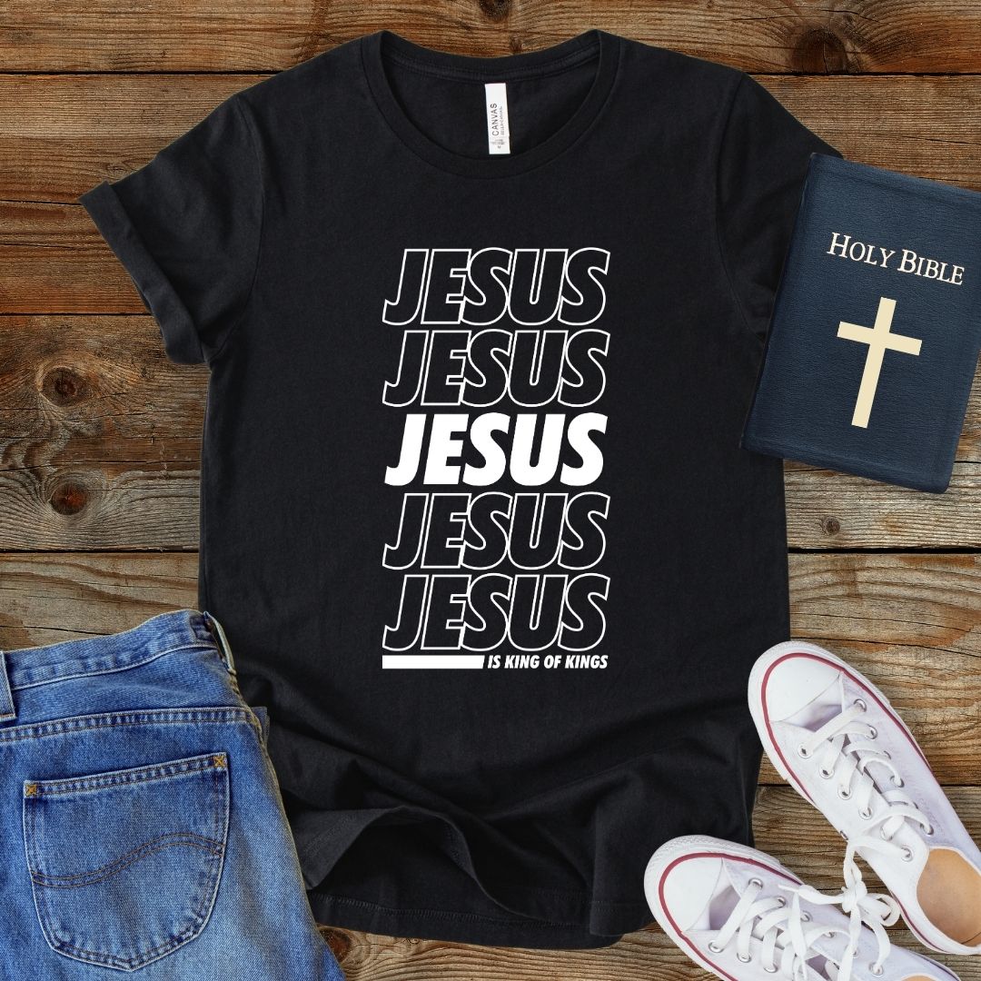 a t - shirt with the words jesus jesus jesus jesus on it