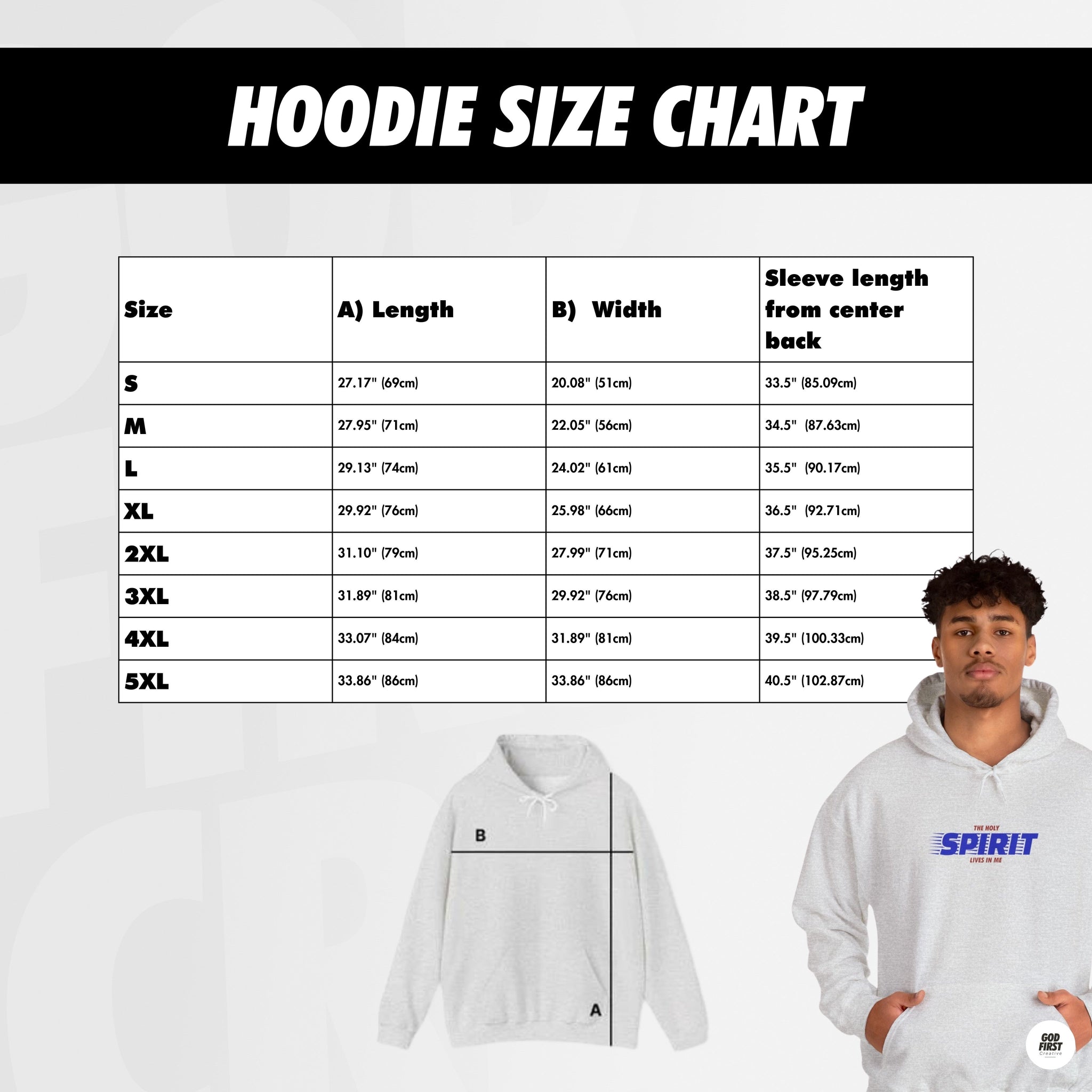 the hoodie size chart for men and women