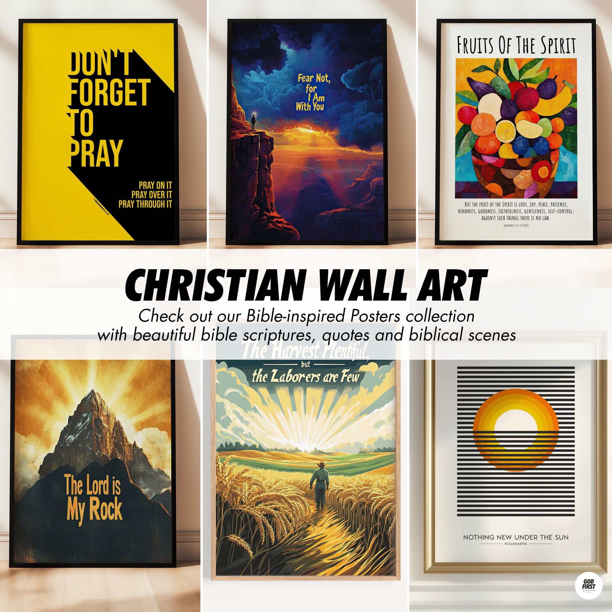 a bunch of posters that are on a wall